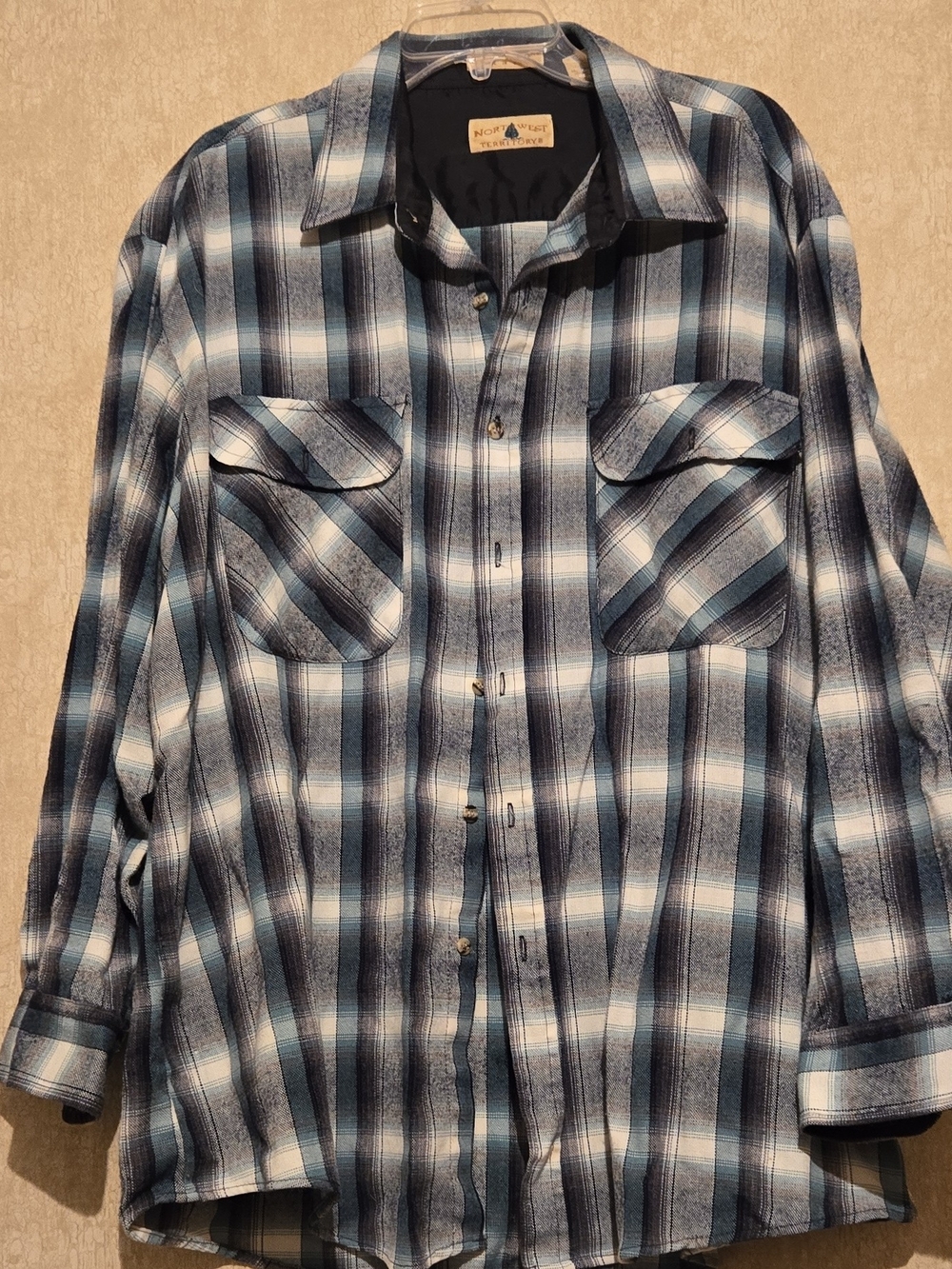 Northwest Territory Blue and White Plaid Button-Down Shirt